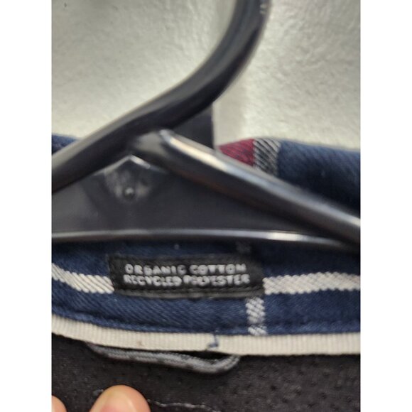 Wrangler ATG Mens Flannel Shirt Size Large Navy Red Plaid Button Up Long Sleeve - Picture 4 of 7